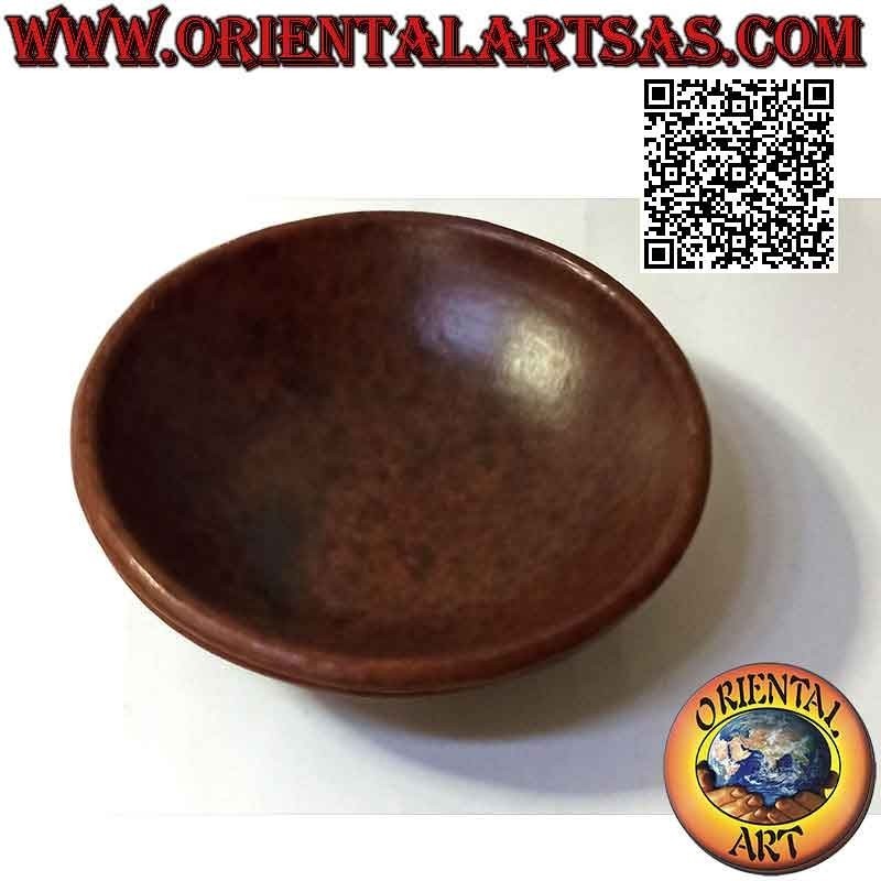 Centro de mesa redondo o frutero en terracota con 25 cm Ø rayado debajo
