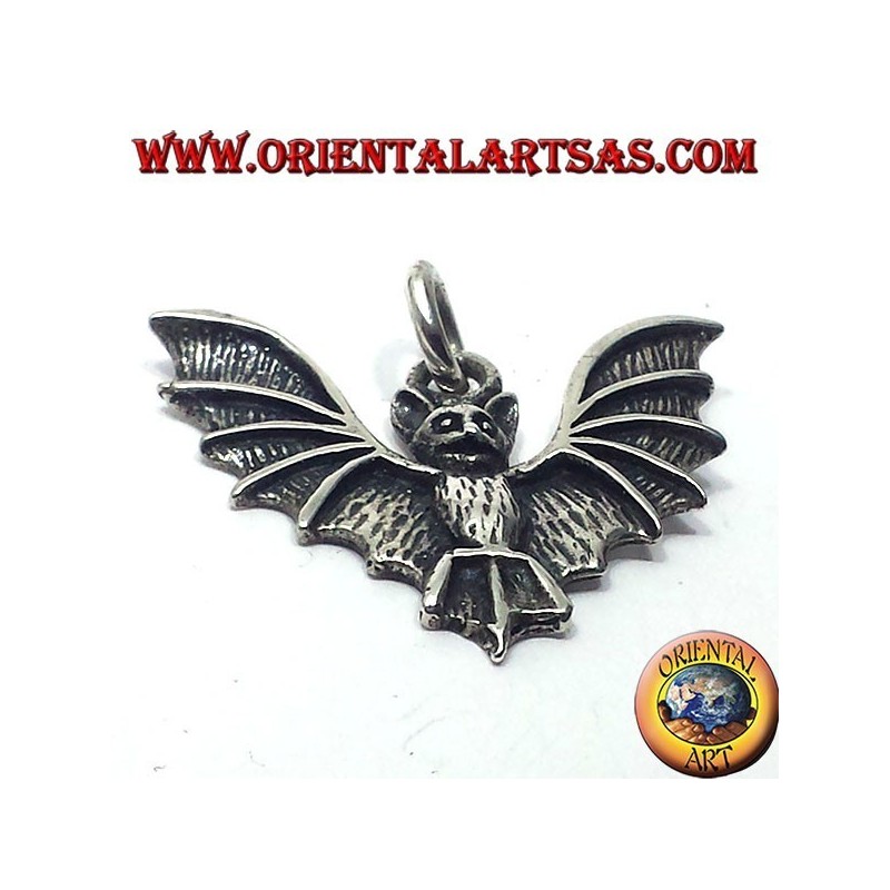 Silver pendant bat
