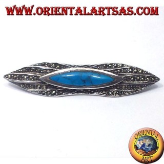 Bee, silver brooch with marcasite