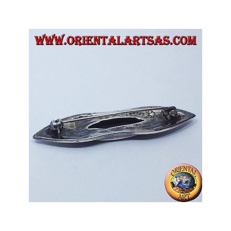 Spilla in argento con turchese e marcasite