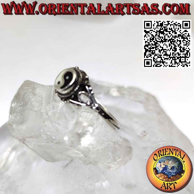 Oval yin yang Tao silver ring and decorations (Small)