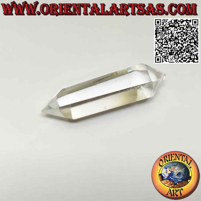Double hexagonal prism tip of rock crystal (hyaline quartz) bi-terminated (e)