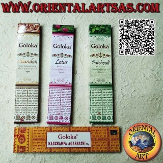 "Goloka" stick incense, various fragrances (hand rolled on a sandalwood stick) (15 grams)