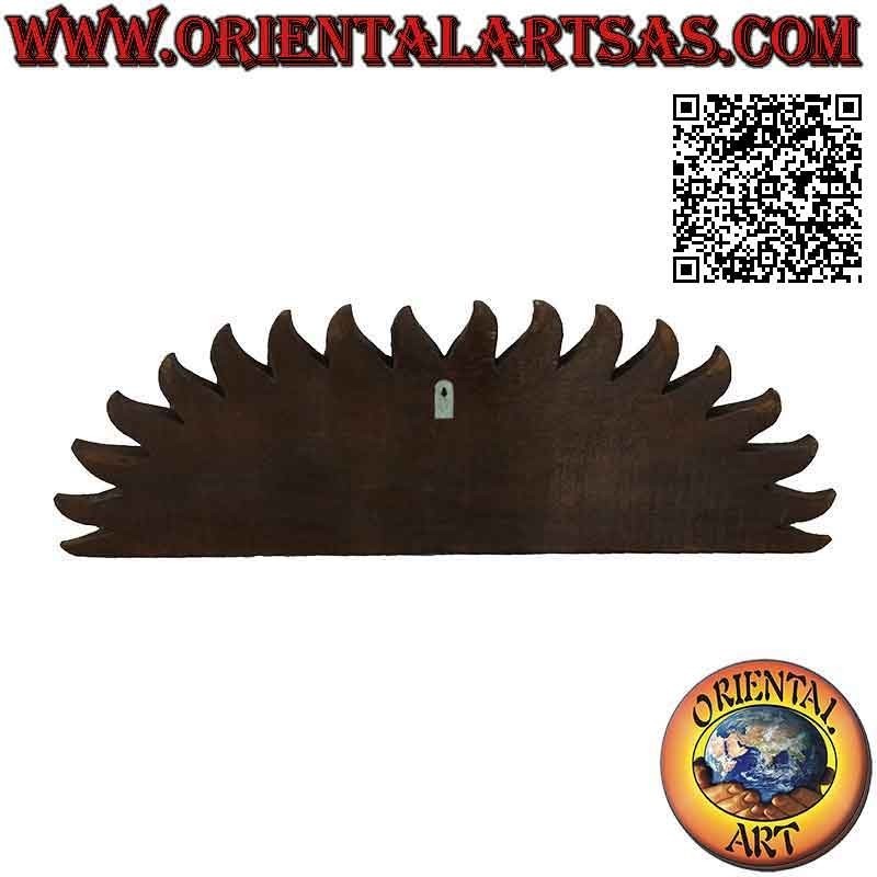 Sole decorativo da muro con terzo occhio (occhi dello stupa Boudhanath) in legno di balsa da 100 cm