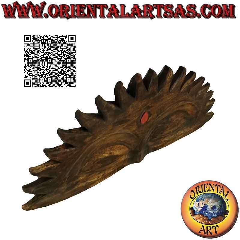 Decorative wall sun with third eye (eyes of the Boudhanath stupa) in 80 cm balsa wood