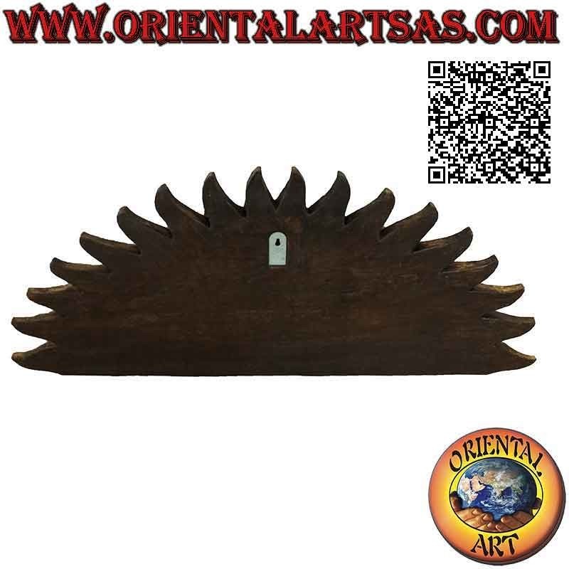 Dekorative Wandsonne mit drittem Auge (Augen der Stupa von Boudhanath) aus 80 cm starkem Balsaholz