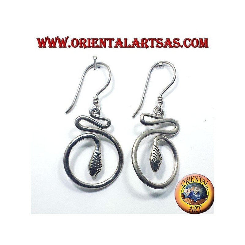 boucles d'oreilles en argent, serpent