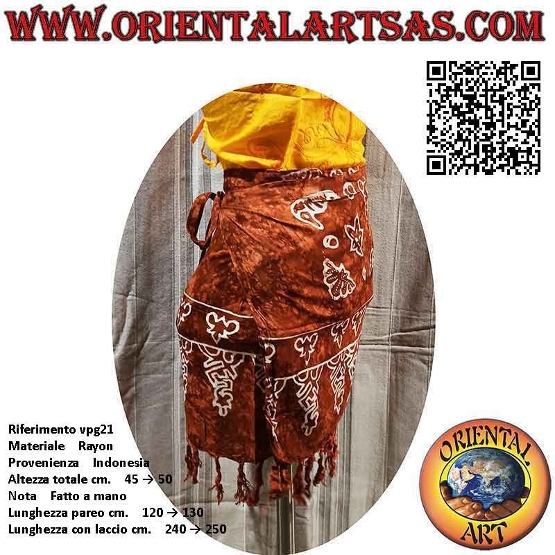 Mini skirt pareo cover-up with sea molluscs (simple)