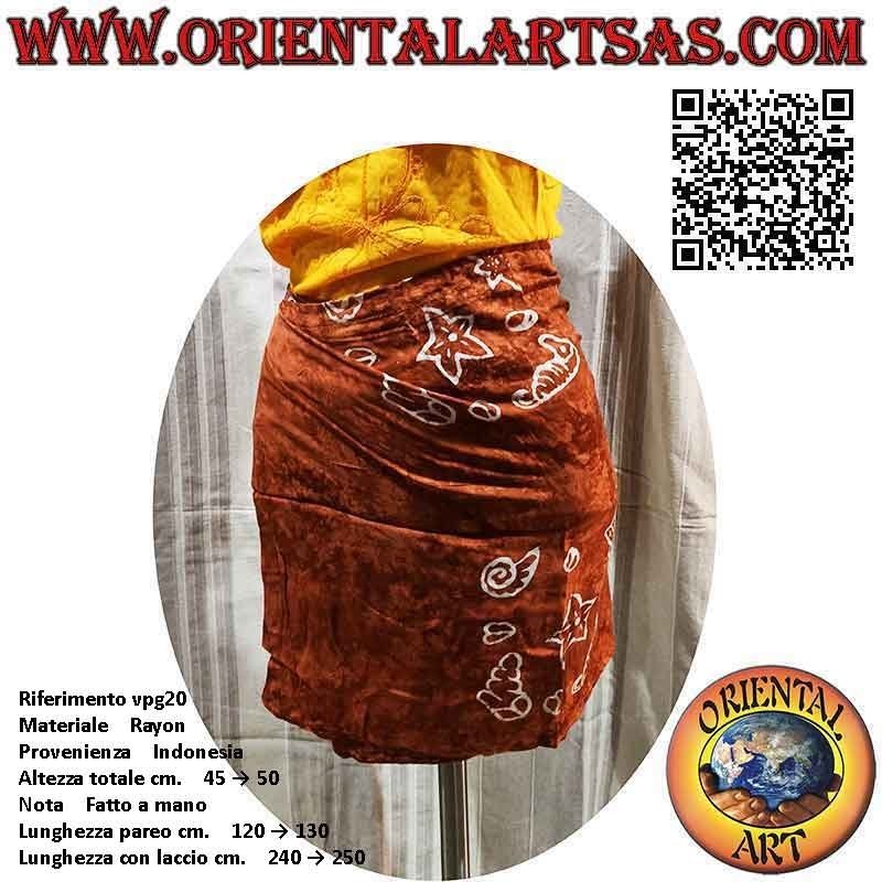 Minirock Pareo Cover-Up mit Meeresmuscheln (Fransen)