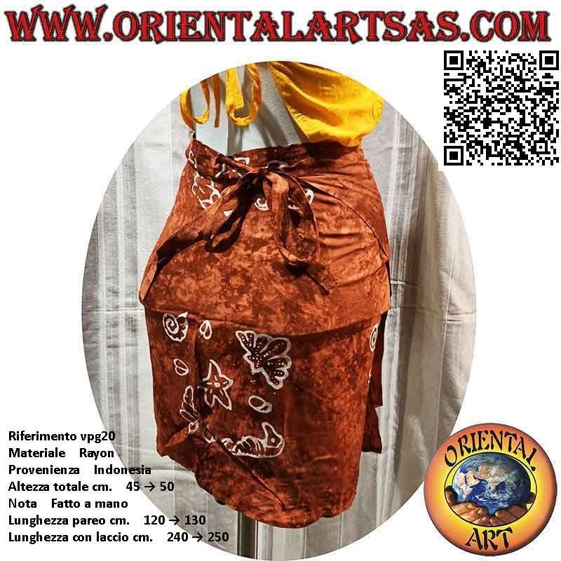 Minirock Pareo Cover-Up mit Meeresmuscheln (Fransen)