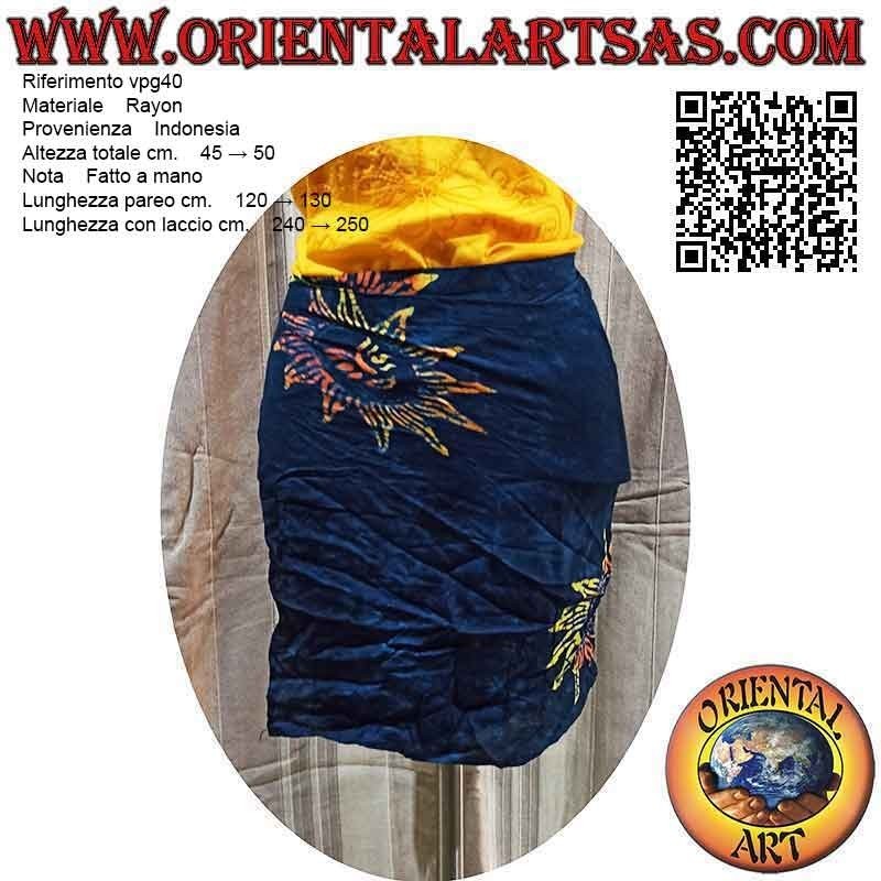 Mini skirt pareo cover-up with multicolor sun (simple)