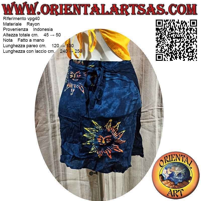 Minigonna pareo copricostume con sole multicolor (semplice)