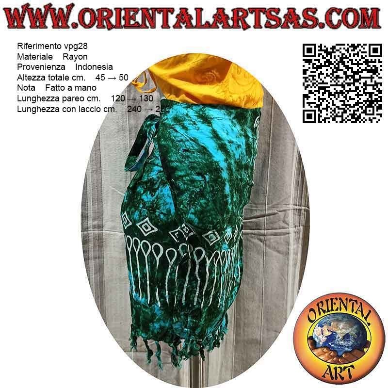 Pareo miniskirt cover-up with fish (fringes), type 2