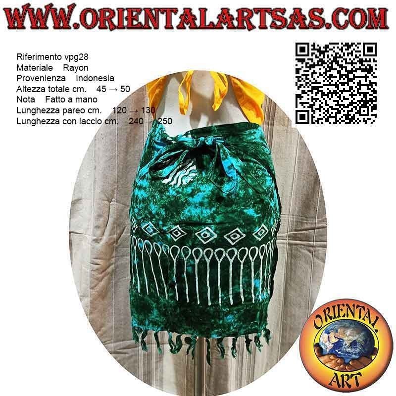 Pareo miniskirt cover-up with fish (fringes), type 2