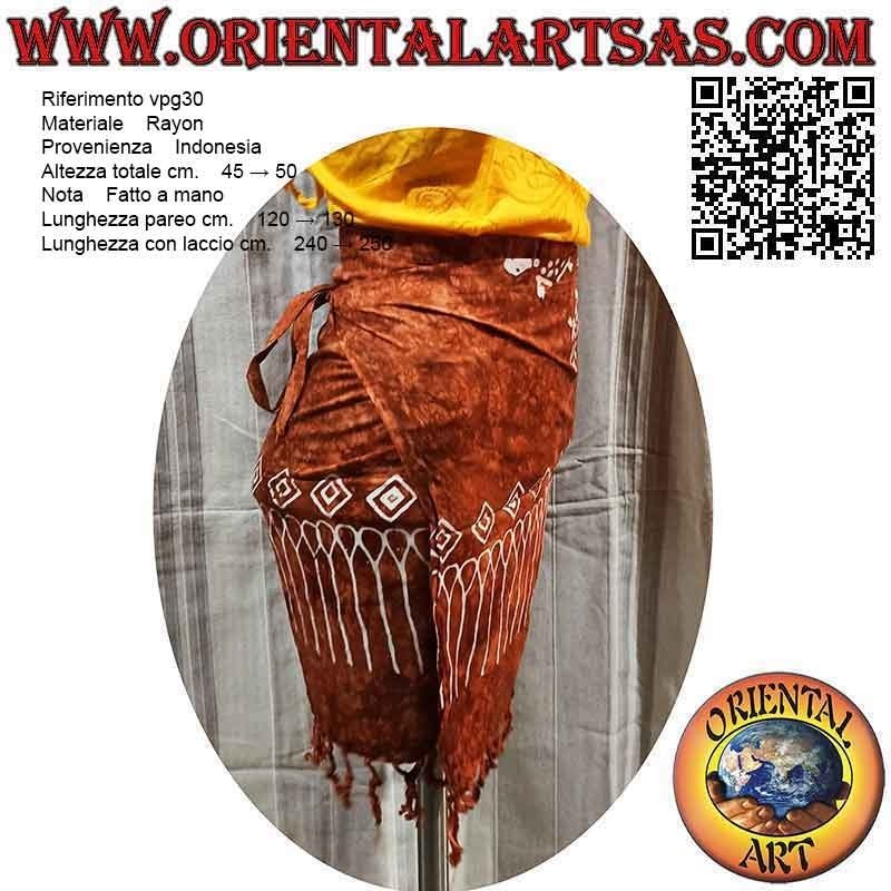 Minigonna pareo copricostume con tartarughe (frange), tipo 1
