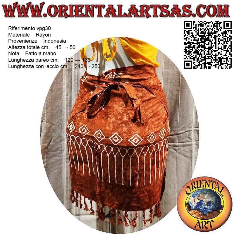 Minigonna pareo copricostume con tartarughe (frange), tipo 1