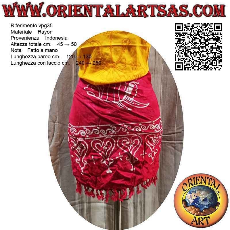 Mini skirt pareo cover-up with fish (fringes), type 3