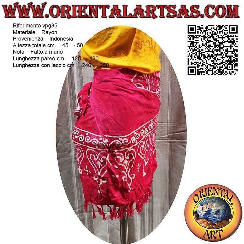 Mini skirt pareo cover-up with fish (fringes), type 3