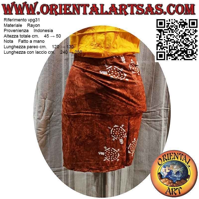 Minigonna pareo copricostume con tartarughe (semplice), tipo 1