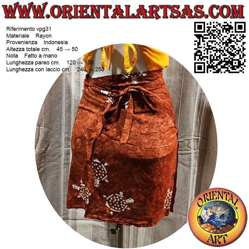 Miniskirt pareo cover-up with turtles (simple), type 1