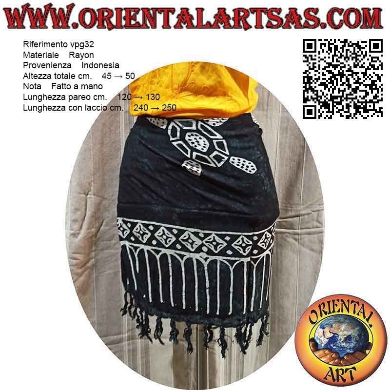 Pareo en minifalda con tortugas (flecos), tipo 2