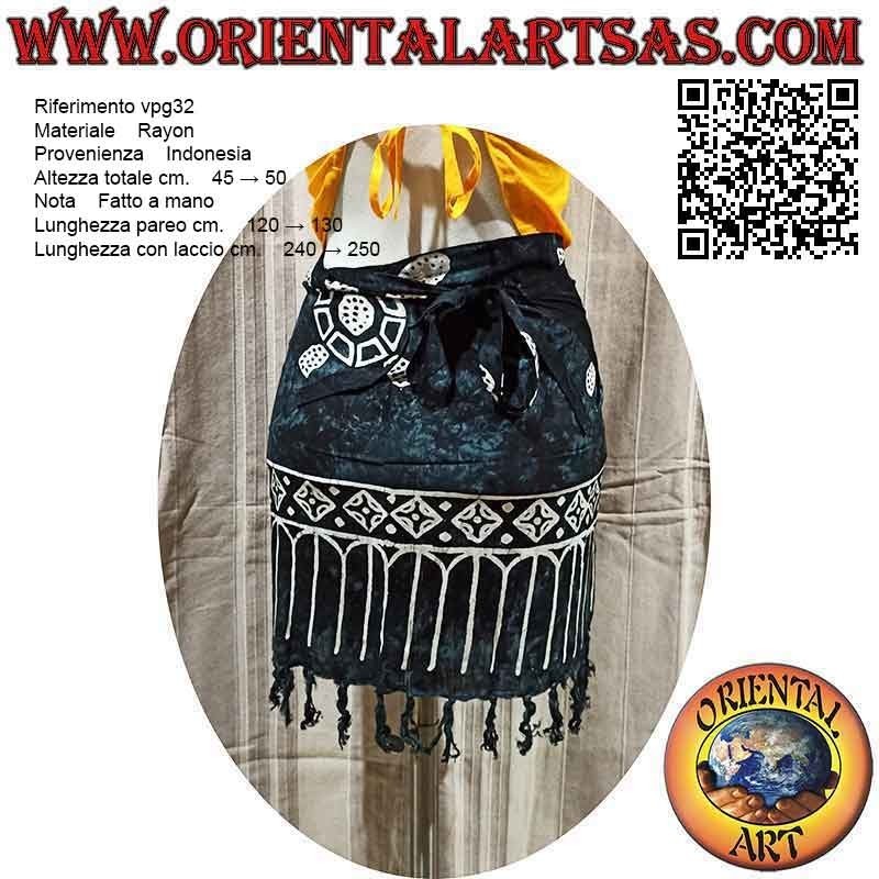 Minigonna pareo copricostume con tartarughe (frange), tipo 2