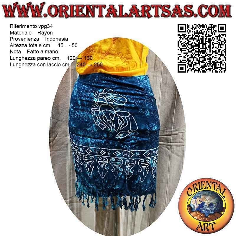 Mini skirt pareo cover-up with scorpion (fringes)