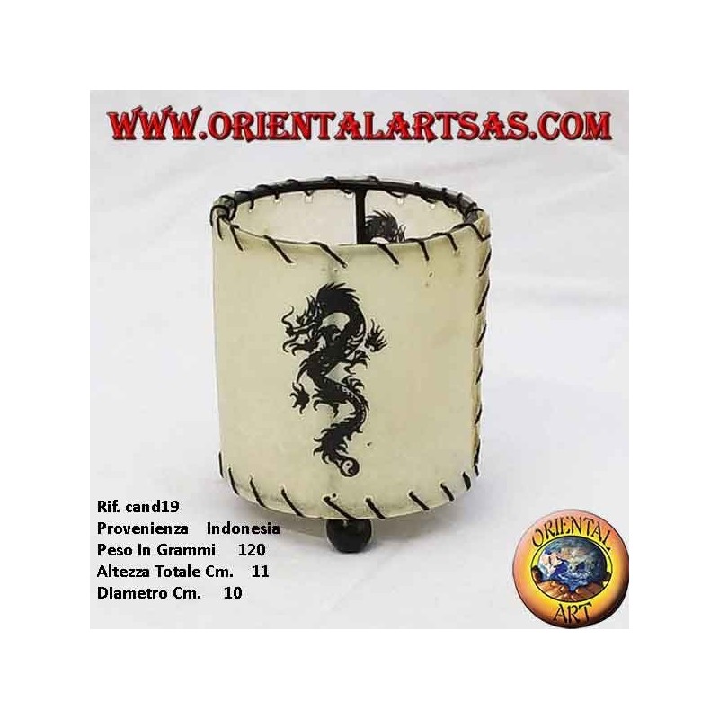 Leather dragonfly holder with cylindrical dragon