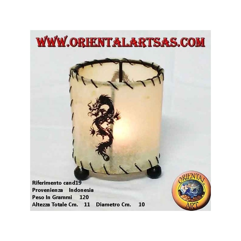 Leather dragonfly holder with cylindrical dragon