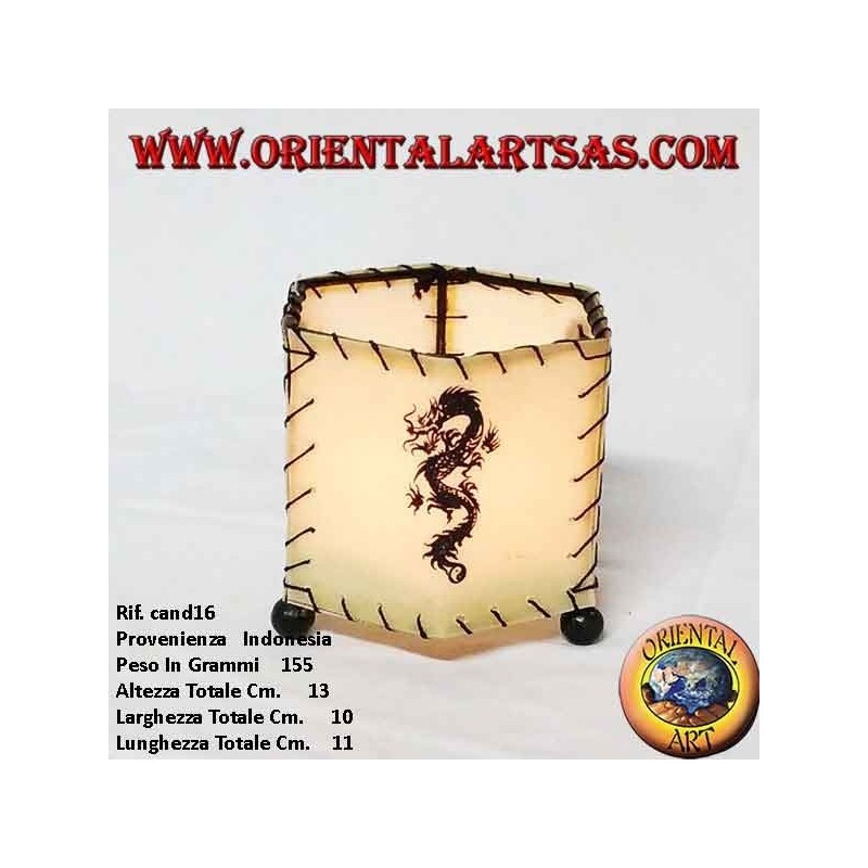 Leather dragonfly holder with cylindrical dragon