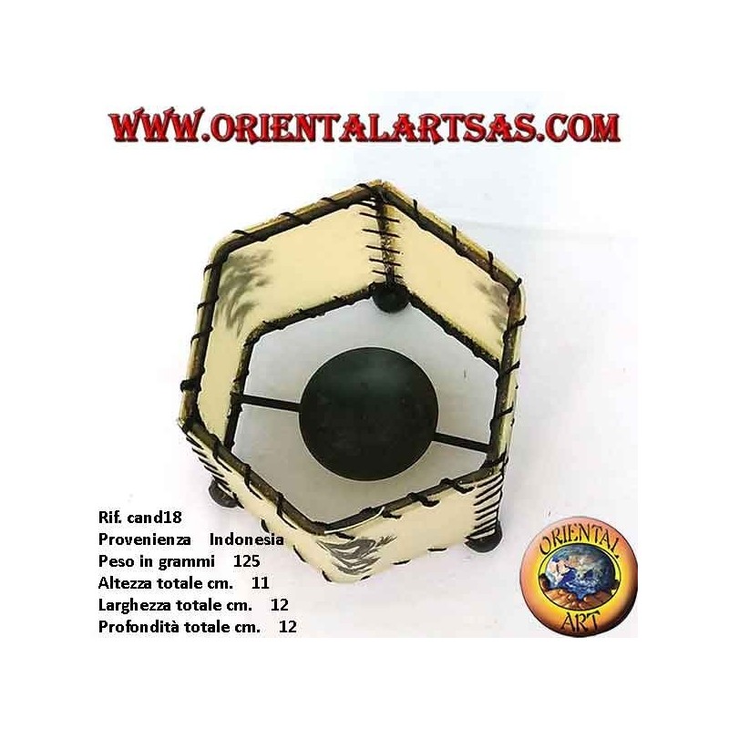 Leather gown holder, hexagonal prism with dragon drawn