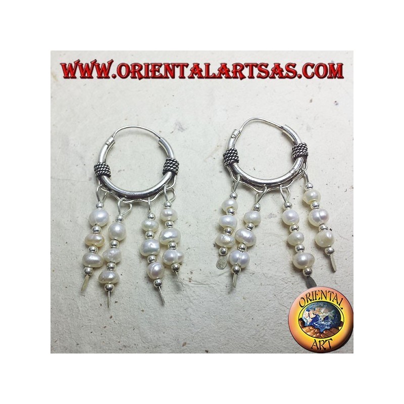 boucles d'oreilles en argent avec perles d'eau douce