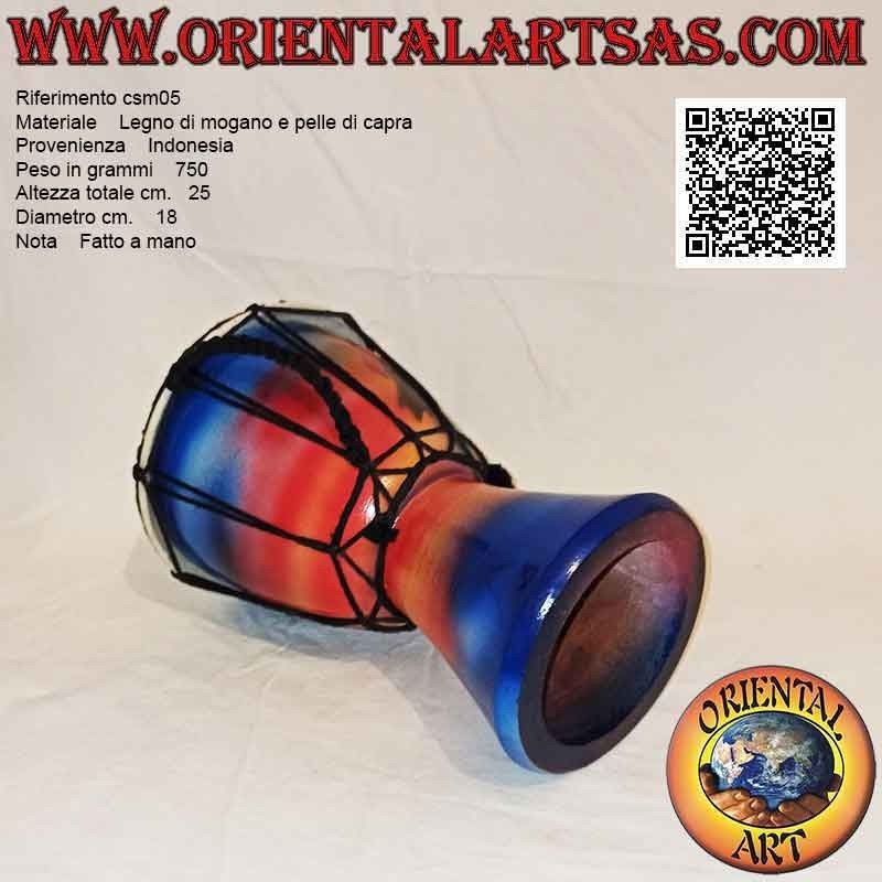 Bongo Djembé "Jamaika Dekoration" 25 cm, handbemalt, aus Mahagoniholz ​​und Ziegenleder (4)