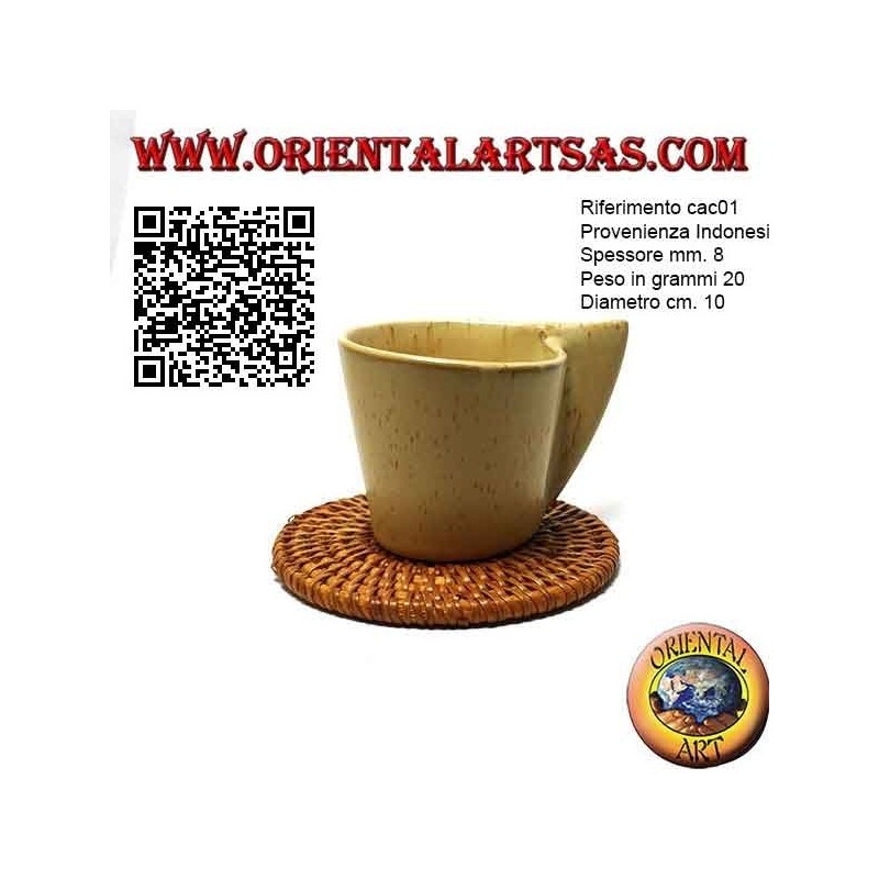 Runder Untersetzer aus gerolltem Rattan 10 cm