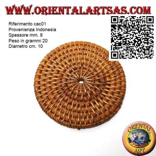 Posavasos redondo de ratán enrollado 10 cm