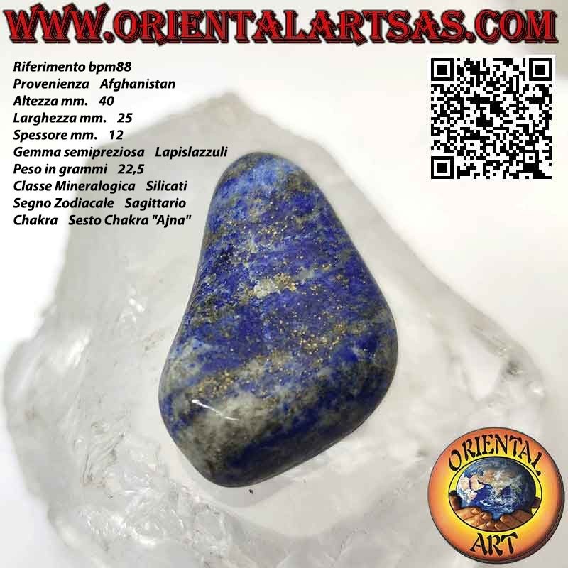 Lapislázuli tumbado plano triangular (22,5 g)