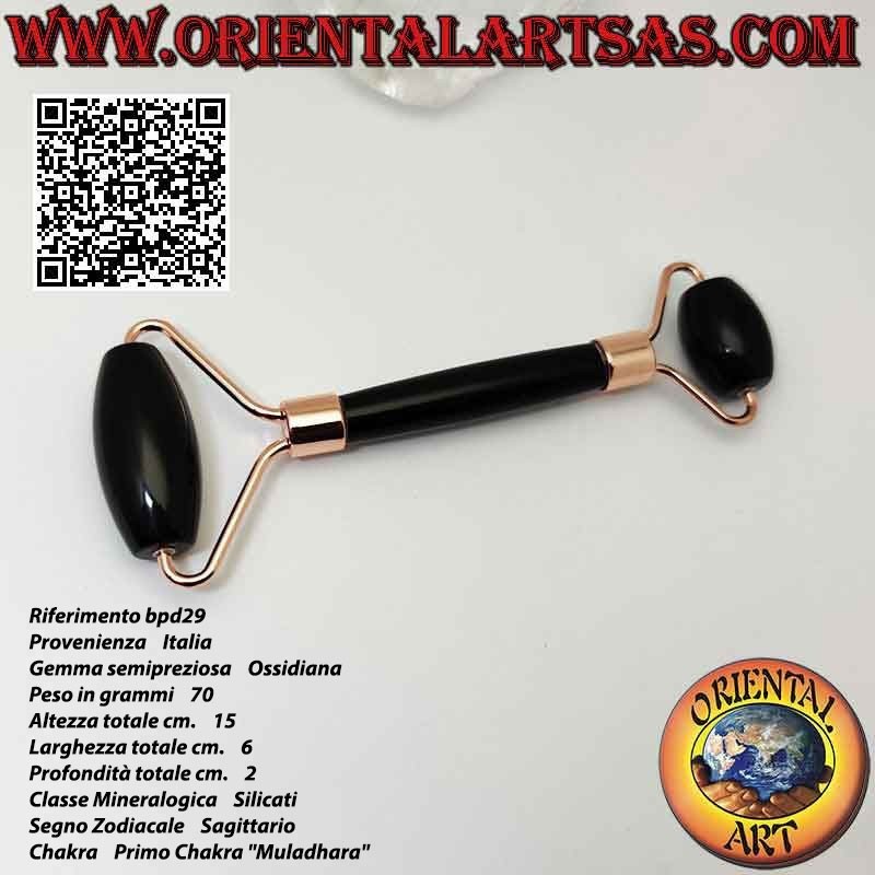 Natürlicher schwarzer Obsidian-Gesichtsroller für Gua Sha
