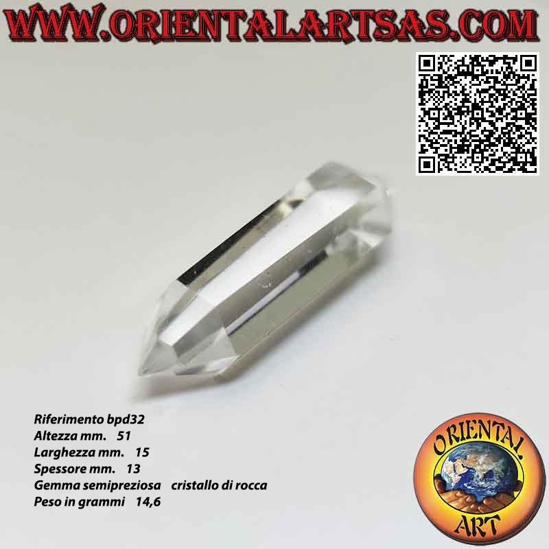 Doble prisma hexagonal punta de cristal de roca (cuarzo hialino) biterminado (e)