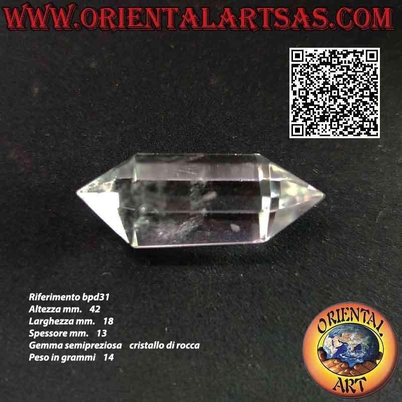 Punta de prisma hexagonal doble de cristal de roca biterminado (cuarzo hialino) (d)