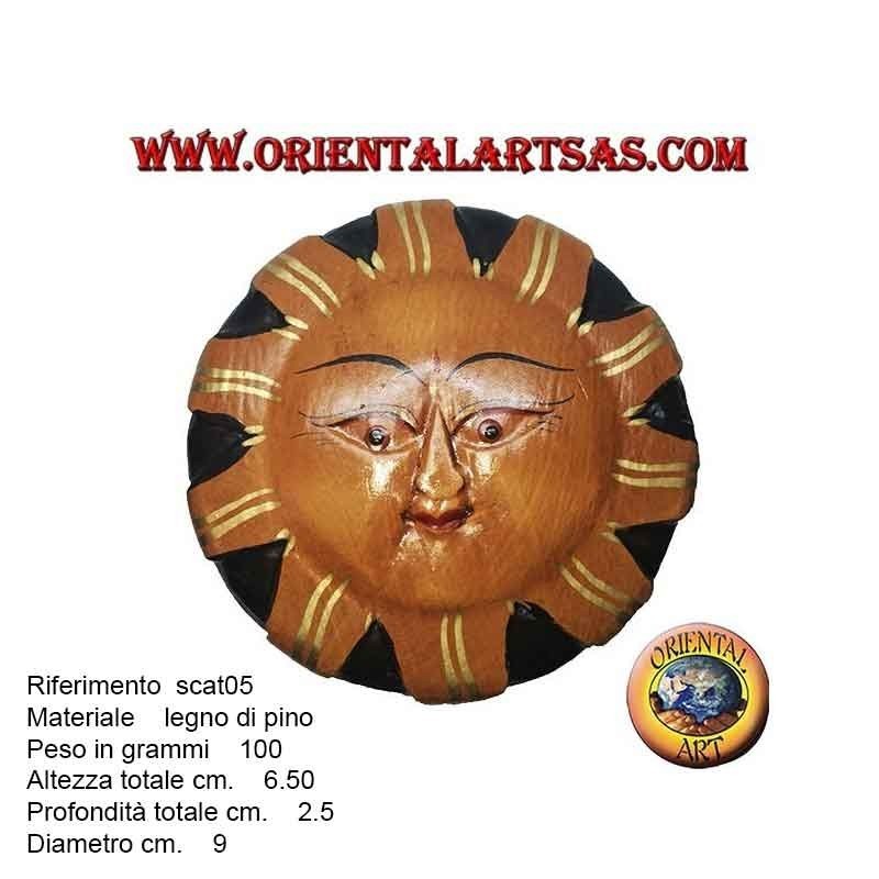 Scatola portagioie in legno di balsa raffigurante il sole dorato