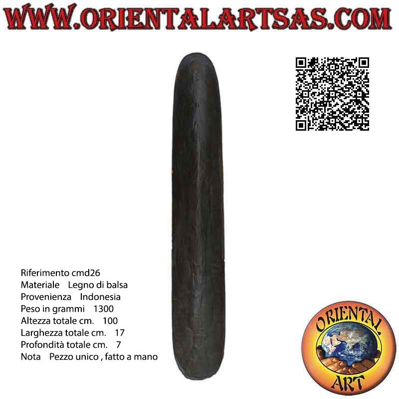 Maschera del demone della protezione con inserti dorati in legno di balsa, 100 x 17 cm