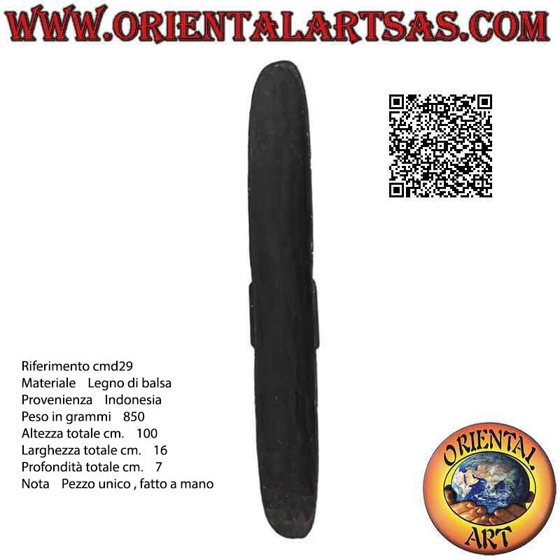 Masque du démon de la protection à décor de points en bois de balsa, 100 x 16 cm