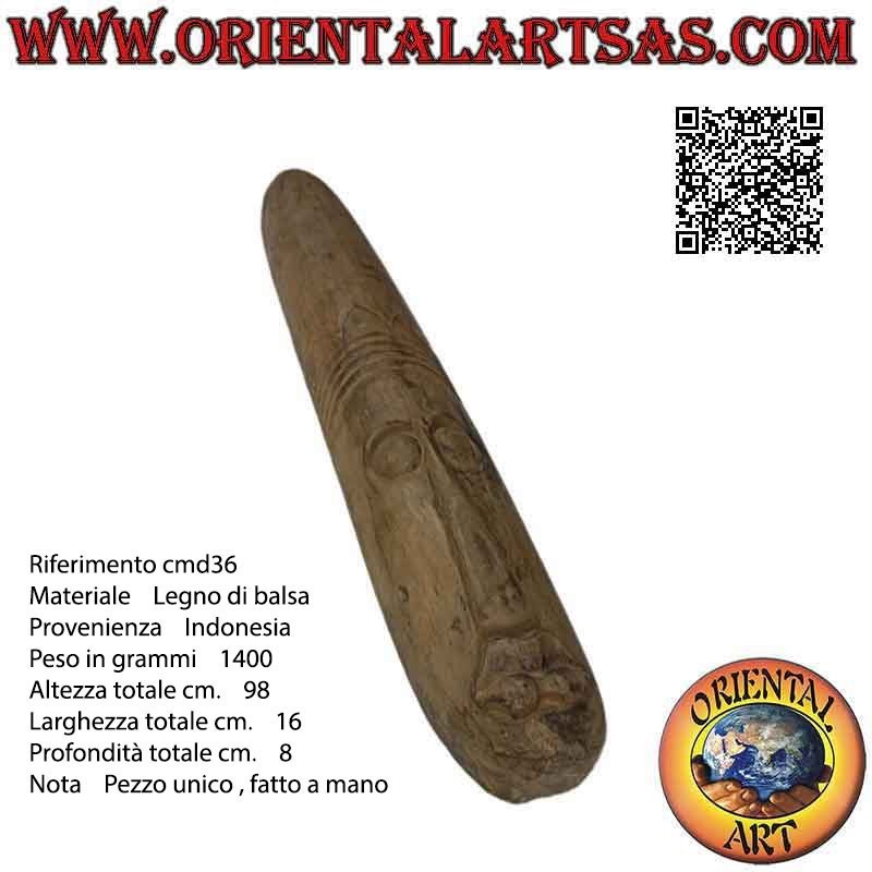 Máscara de demonio de protección natural en madera de balsa, 98 x 16 cm