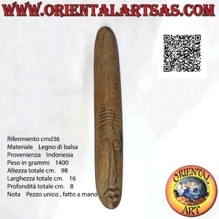 Maschera del demone della protezione naturale in legno di balsa, 98 x 16 cm