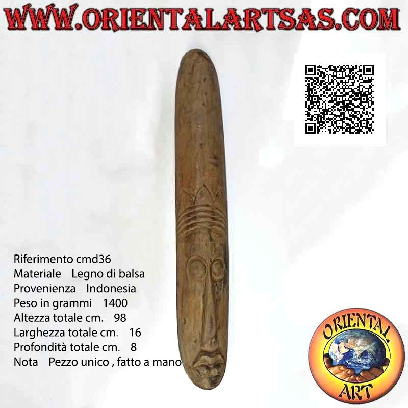 Maschera del demone della protezione naturale in legno di balsa, 98 x 16 cm