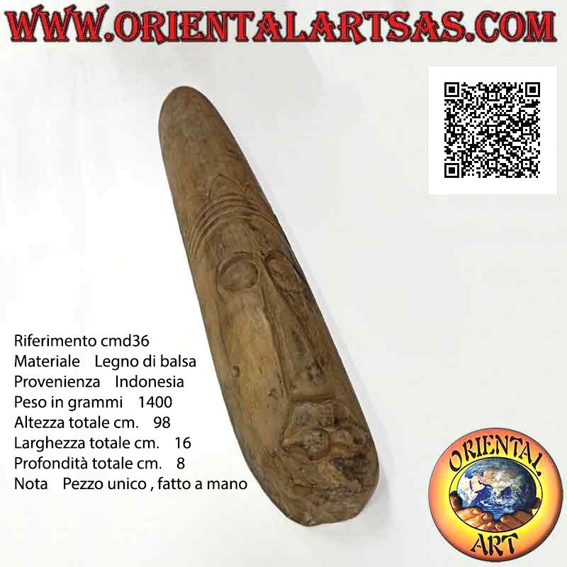 Máscara de demonio de protección natural en madera de balsa, 98 x 16 cm