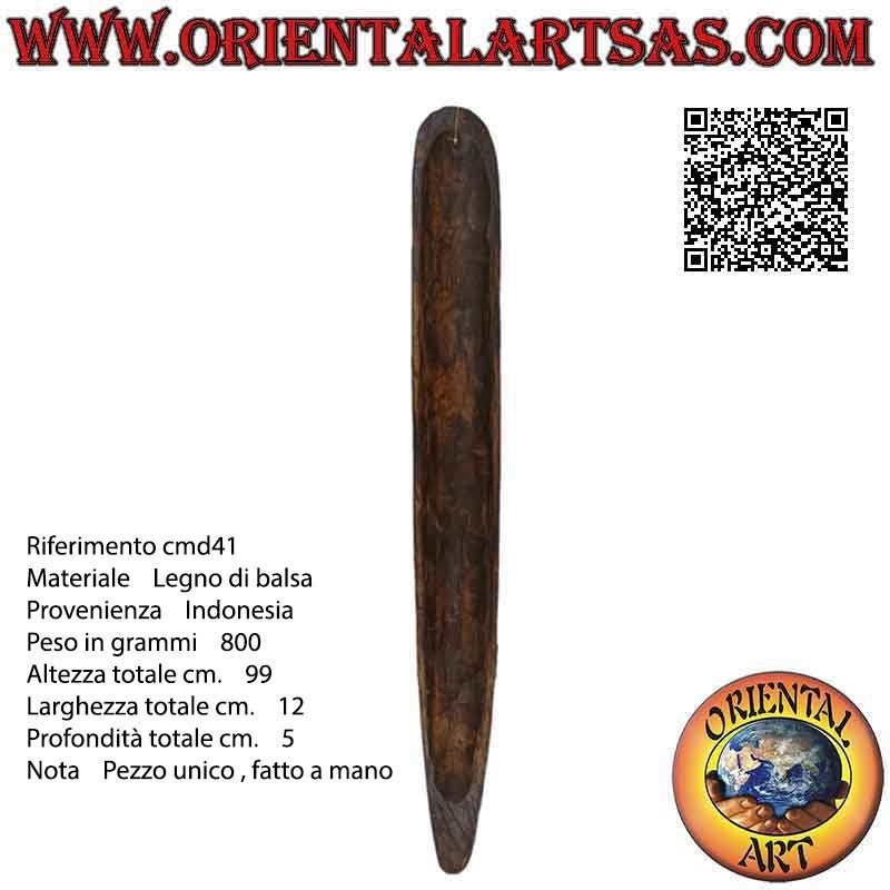 Mask of a native with light decorations (scorpion) in balsa wood, 99 x 12 cm