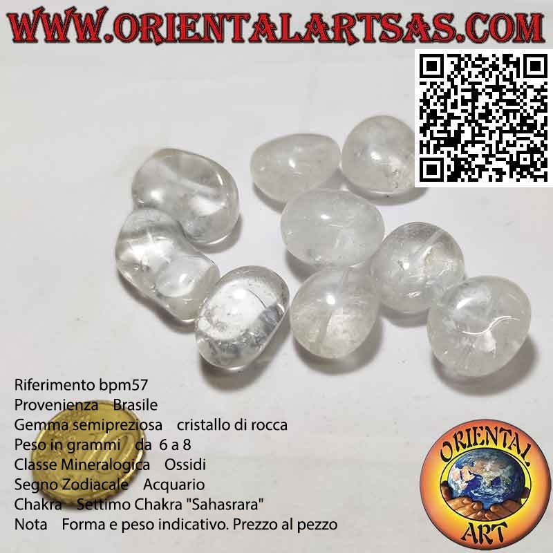 Quartz hyalin (cristal de roche) dégringolé