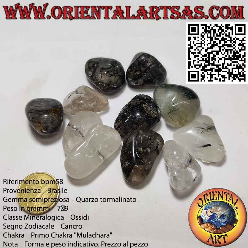 Quarzo Tormalinato burattato