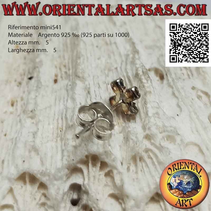 Mini pendiente de plata, la cruz griega de circonitas blancas engastado